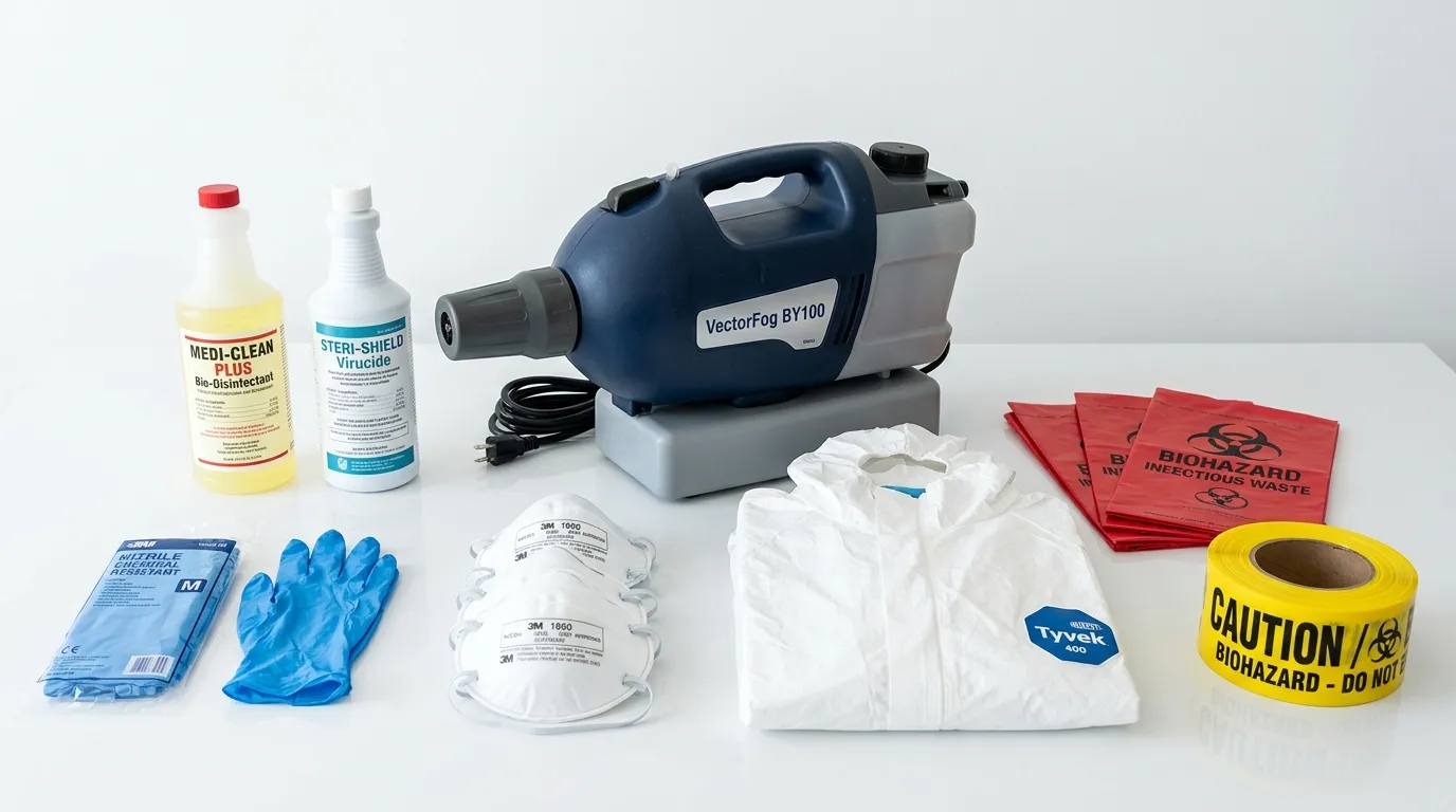 Professional biohazard remediation crew working in New Carrollton