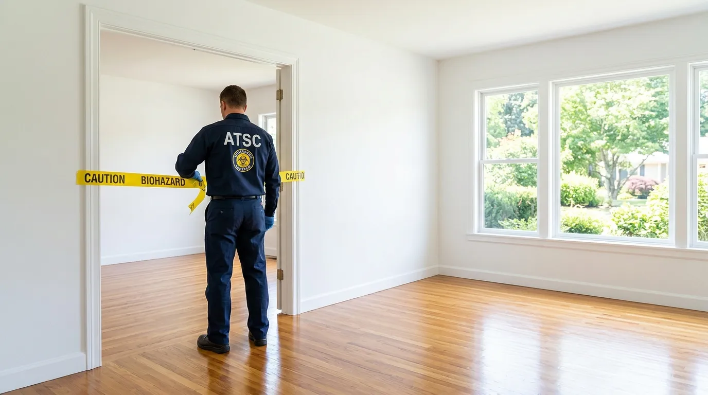 Certified biohazard cleanup crew performing Decomposition Cleanup in New Carrollton